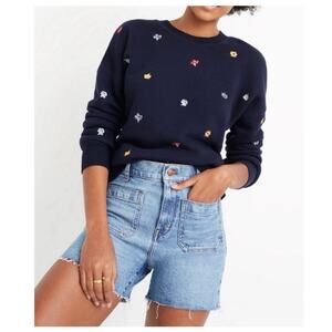 Madewell Shorts Womens Sz 28 Patch Pocket High Rise Denim Medium Wash 3” Inseam